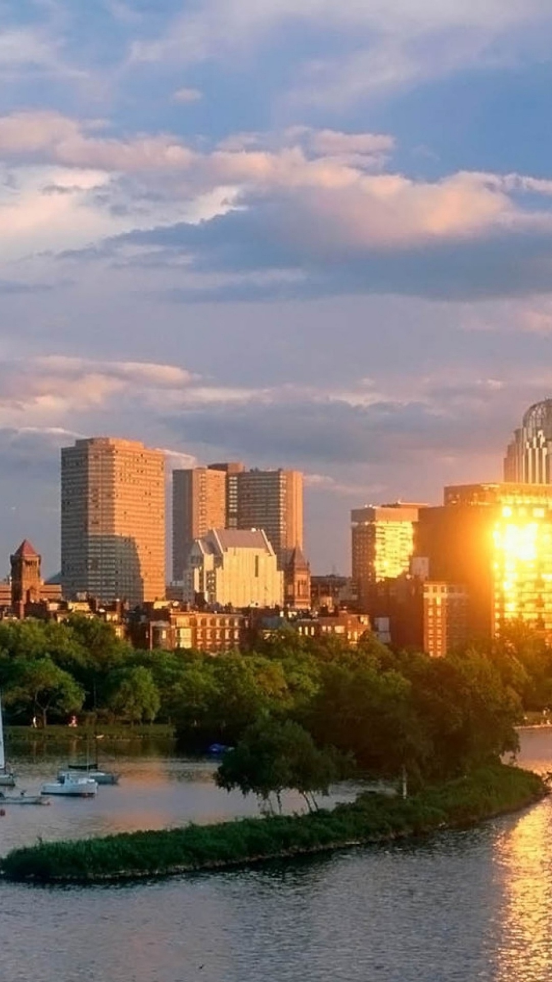 Обои Бостон, город, городской пейзаж, линия горизонта, небоскреб в разрешении 1080x1920