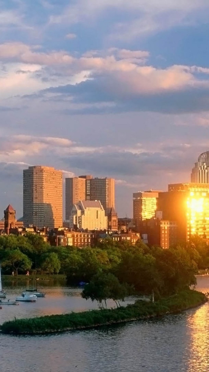 Обои Бостон, город, городской пейзаж, линия горизонта, небоскреб в разрешении 720x1280