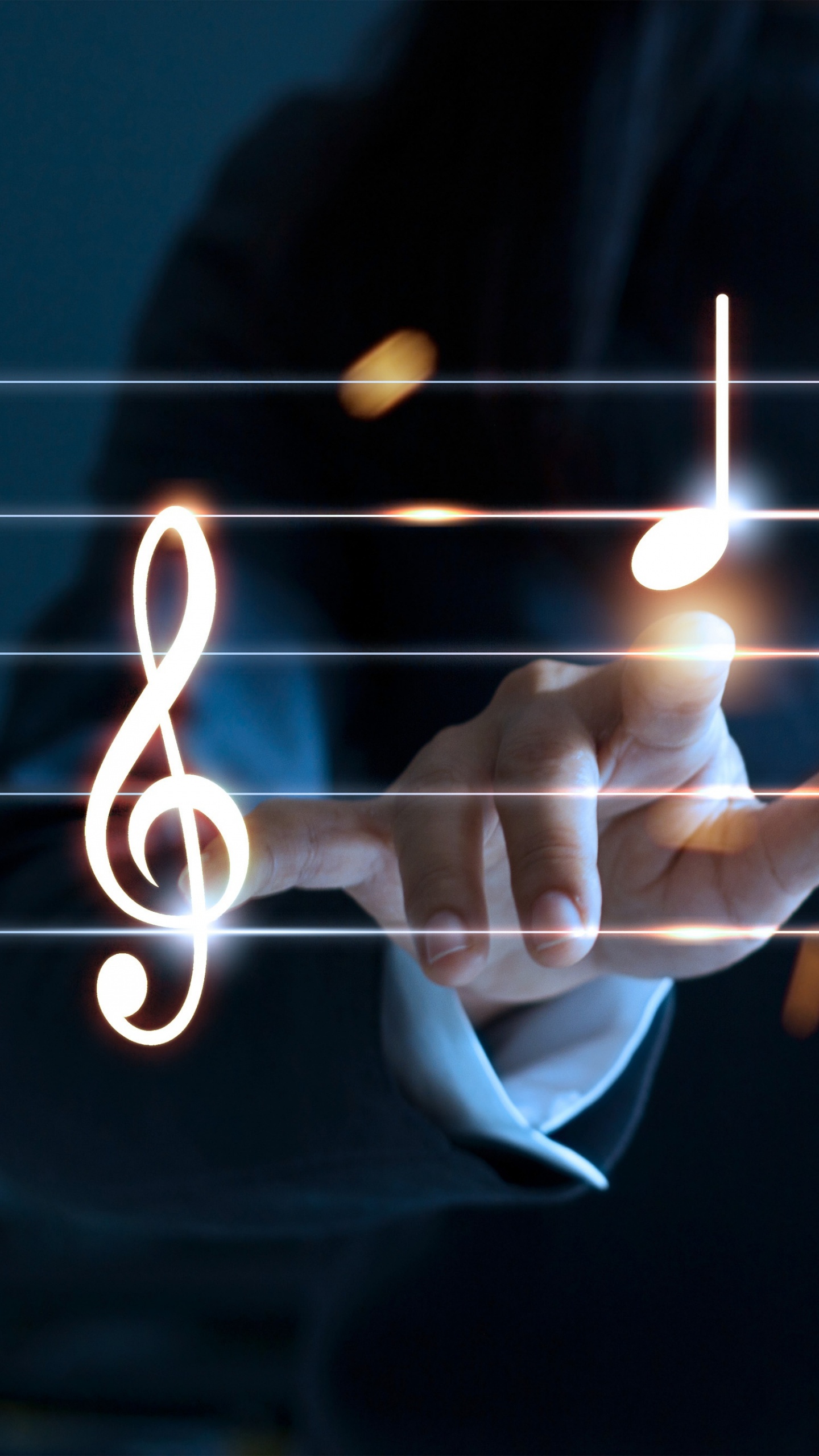 Обои музыкальный театр, музыкальная нота, свет, технологии, бизнес в разрешении 1440x2560