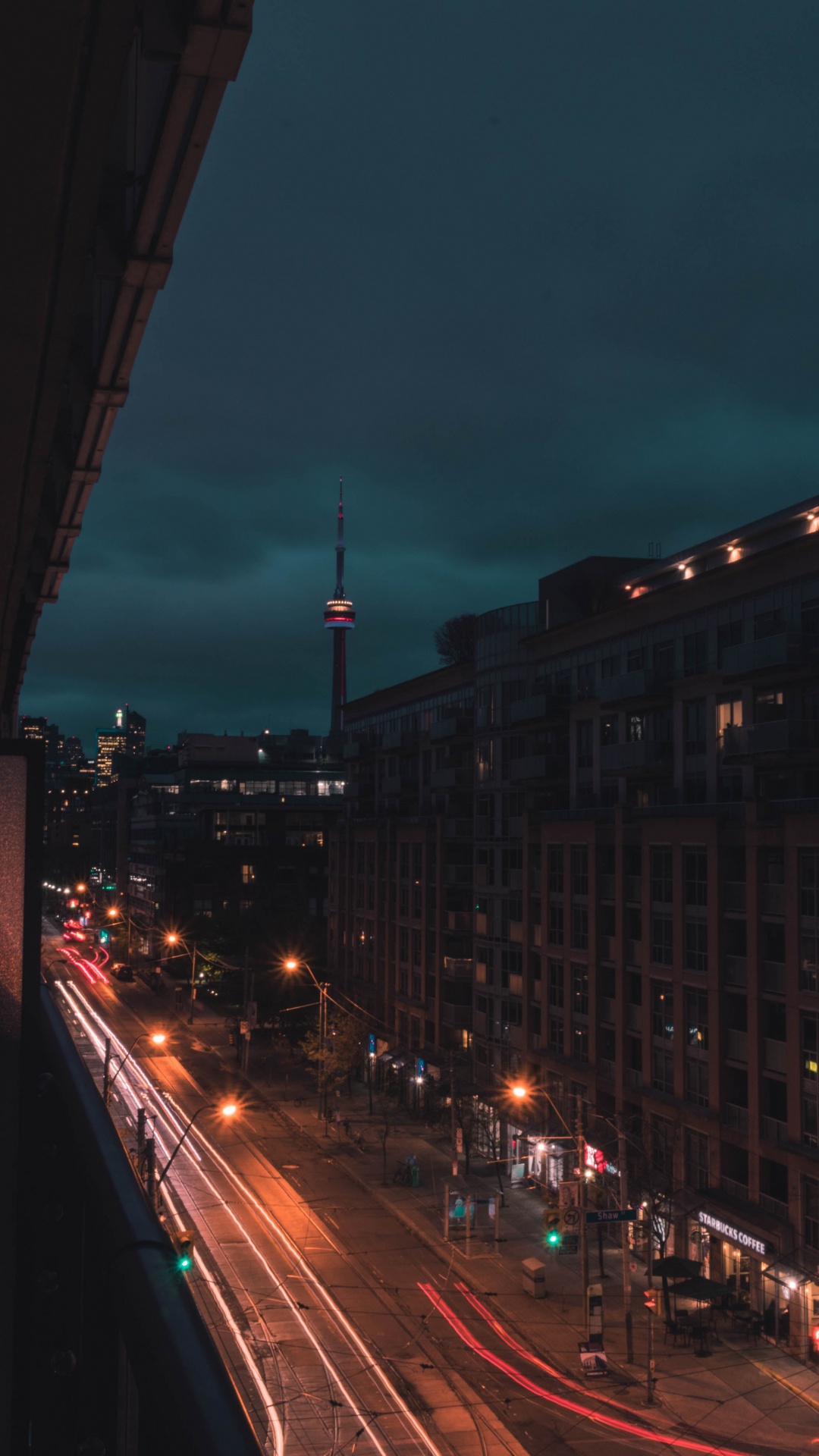 Обои здание, Торонто, ночь, городской район, город в разрешении 1080x1920