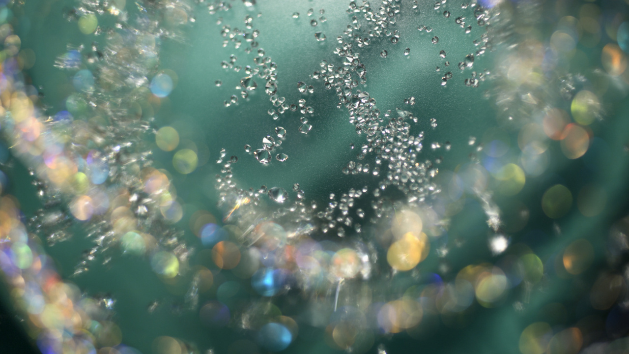 Обои графика, вода, падение, солнечный свет, паутина в разрешении 1280x720