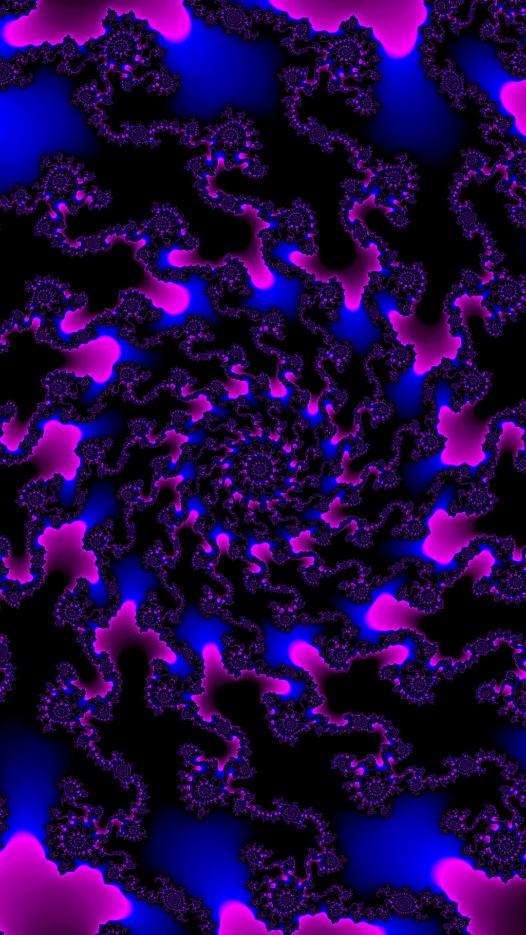 Обои вращение, синий, Фиолетовый, пурпур, фрактальное искусство в разрешении 1080x1920
