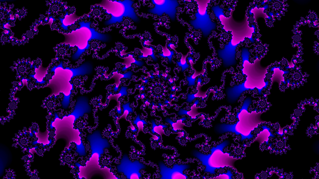 Обои вращение, синий, Фиолетовый, пурпур, фрактальное искусство в разрешении 1280x720