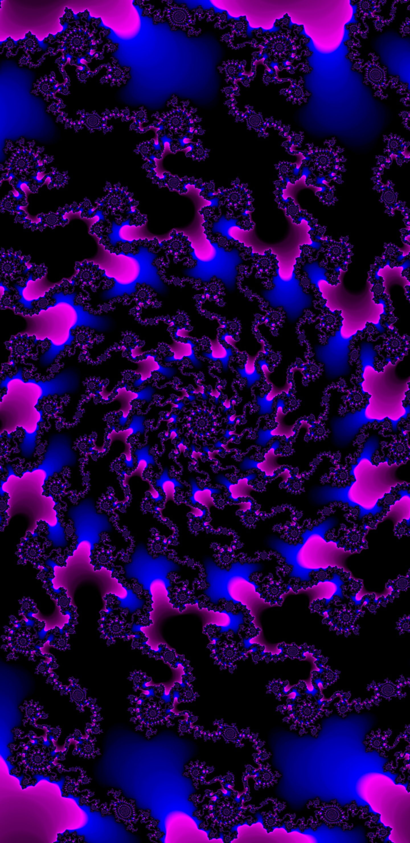 Обои вращение, синий, Фиолетовый, пурпур, фрактальное искусство в разрешении 1440x2960