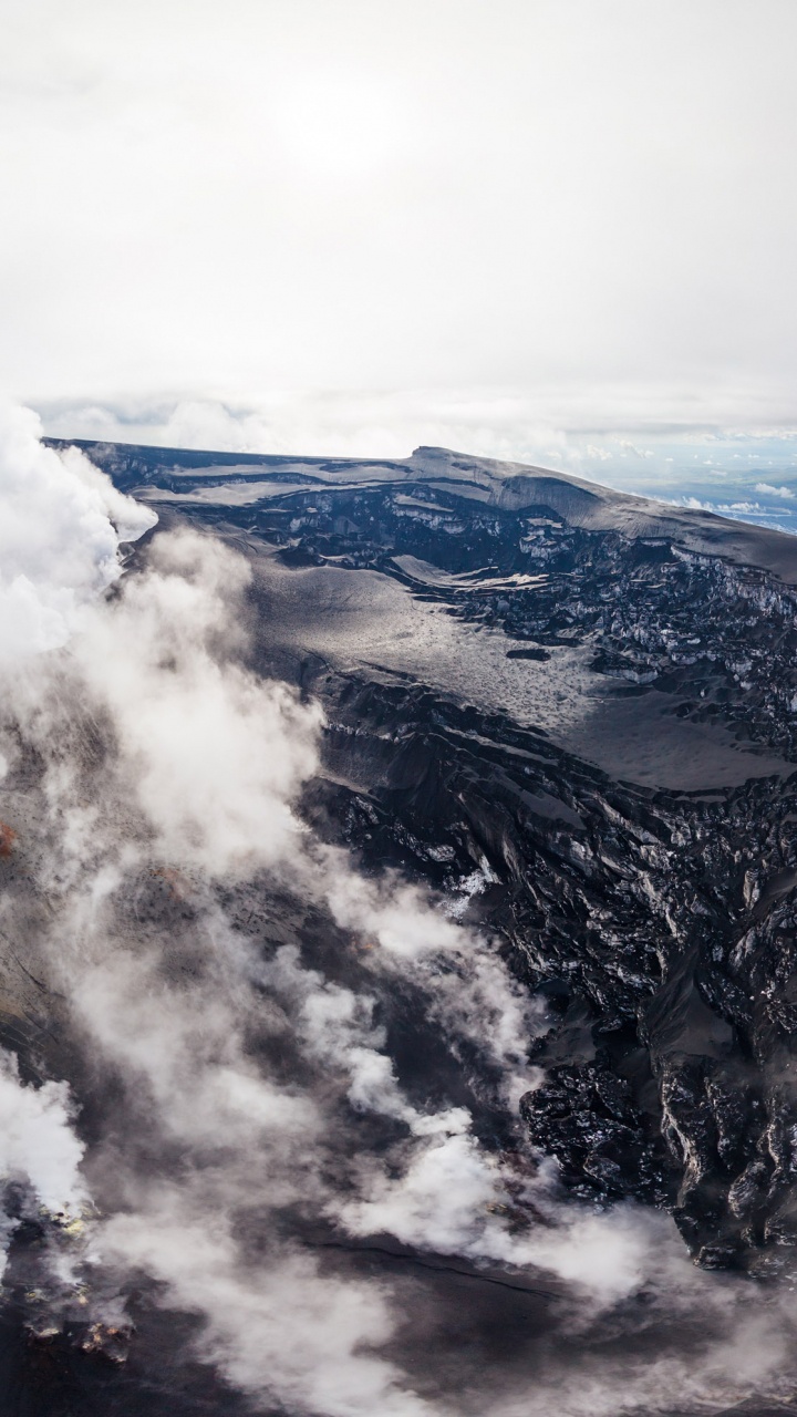 Обои хребет, вулкан, горный хребет, пейзажи гор, гора в разрешении 720x1280