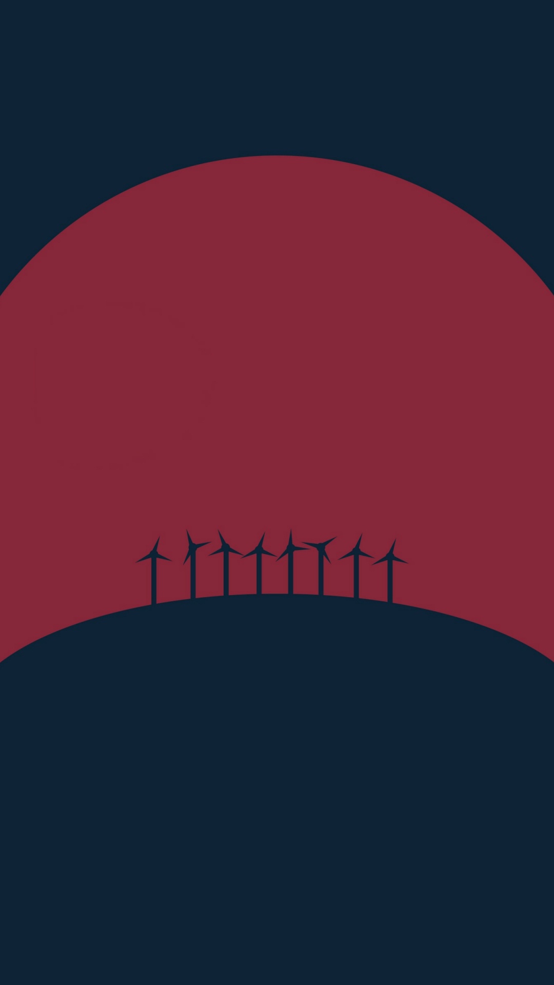 Обои закат, лого, красный цвет, иллюстрация, круг в разрешении 1080x1920