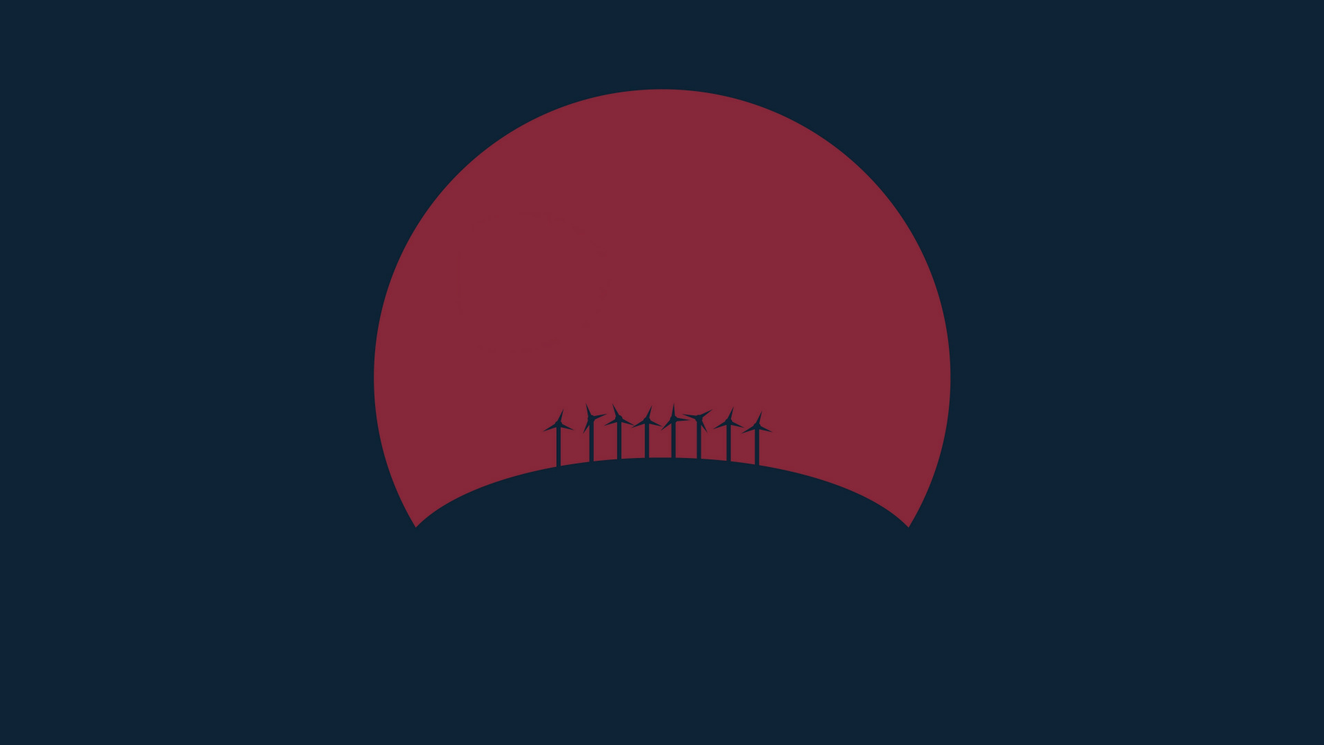 Обои закат, лого, красный цвет, иллюстрация, круг в разрешении 1920x1080