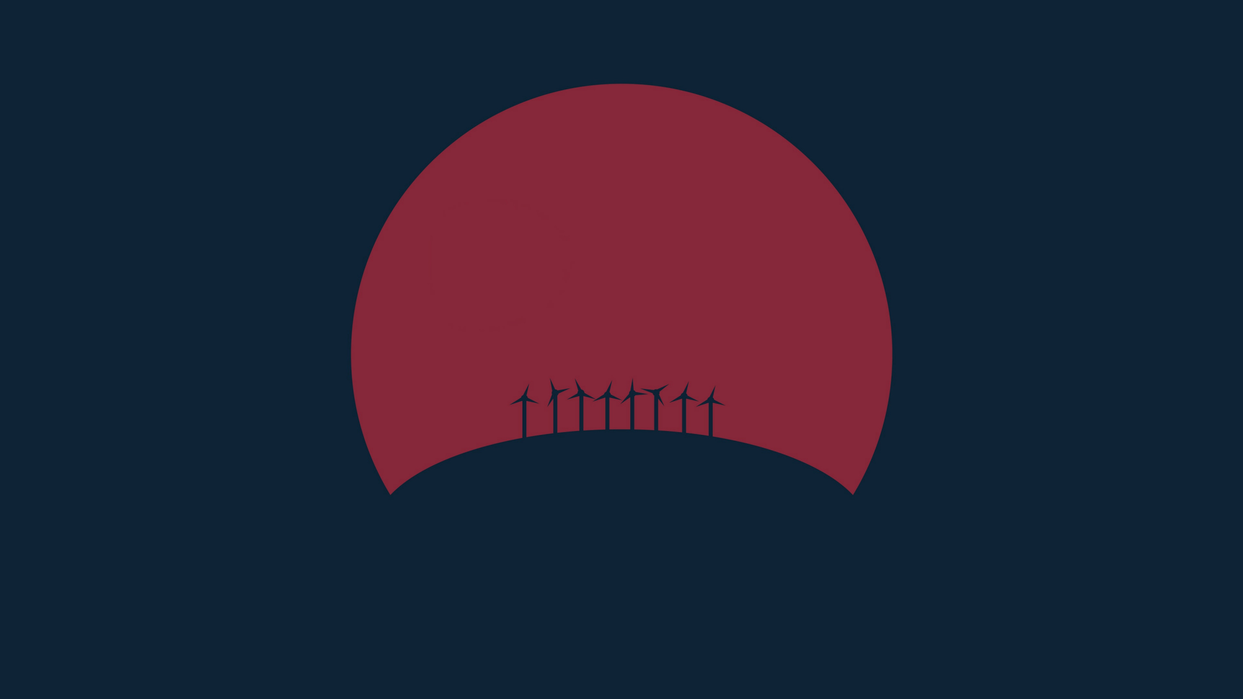 Обои закат, лого, красный цвет, иллюстрация, круг в разрешении 2560x1440