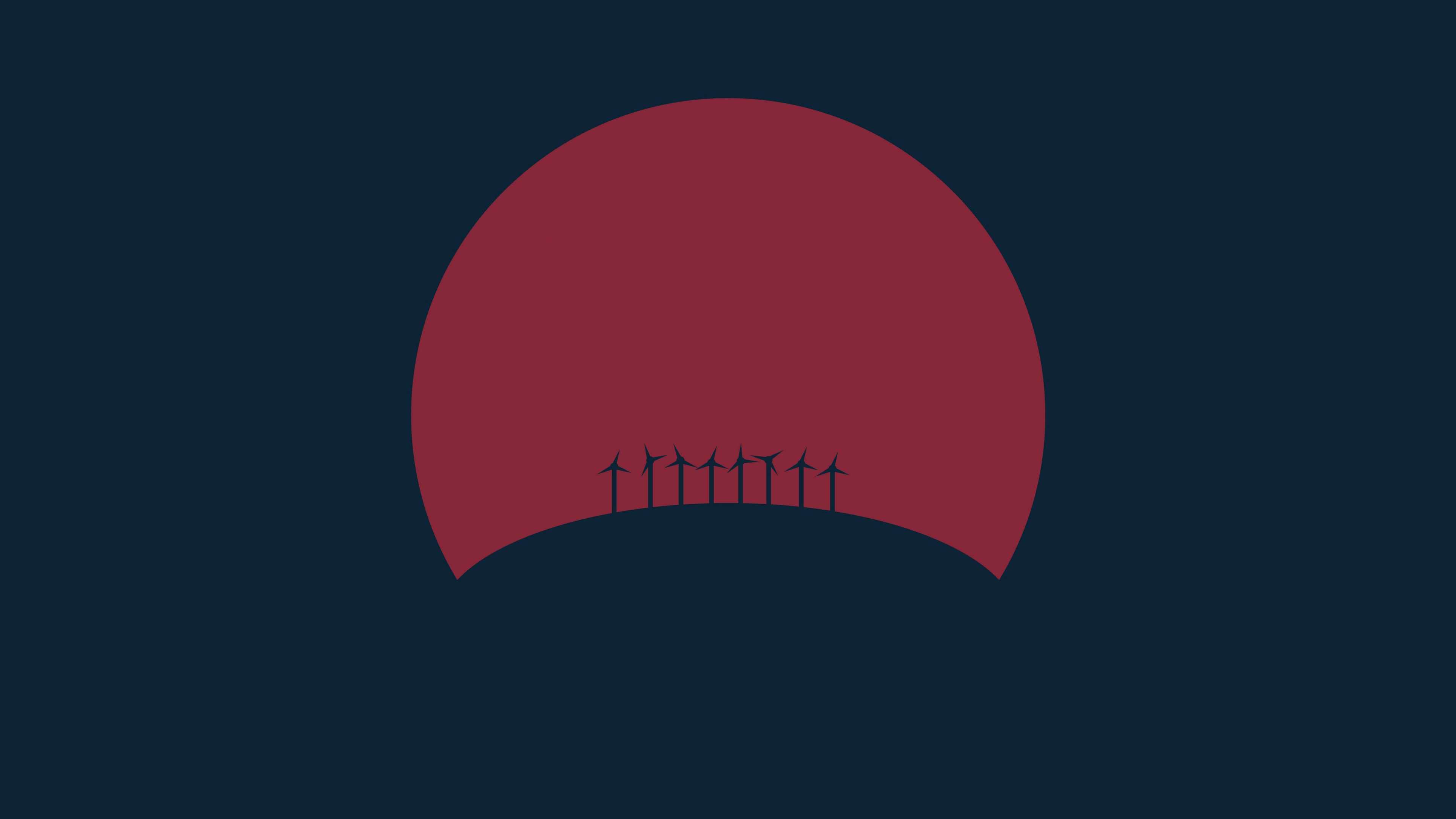 Обои закат, лого, красный цвет, иллюстрация, круг в разрешении 3840x2160