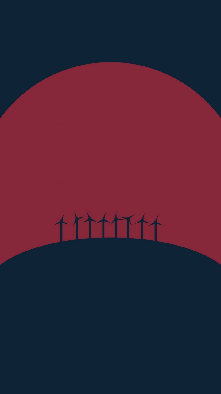 Обои закат, лого, красный цвет, иллюстрация, круг в разрешении 720x1280