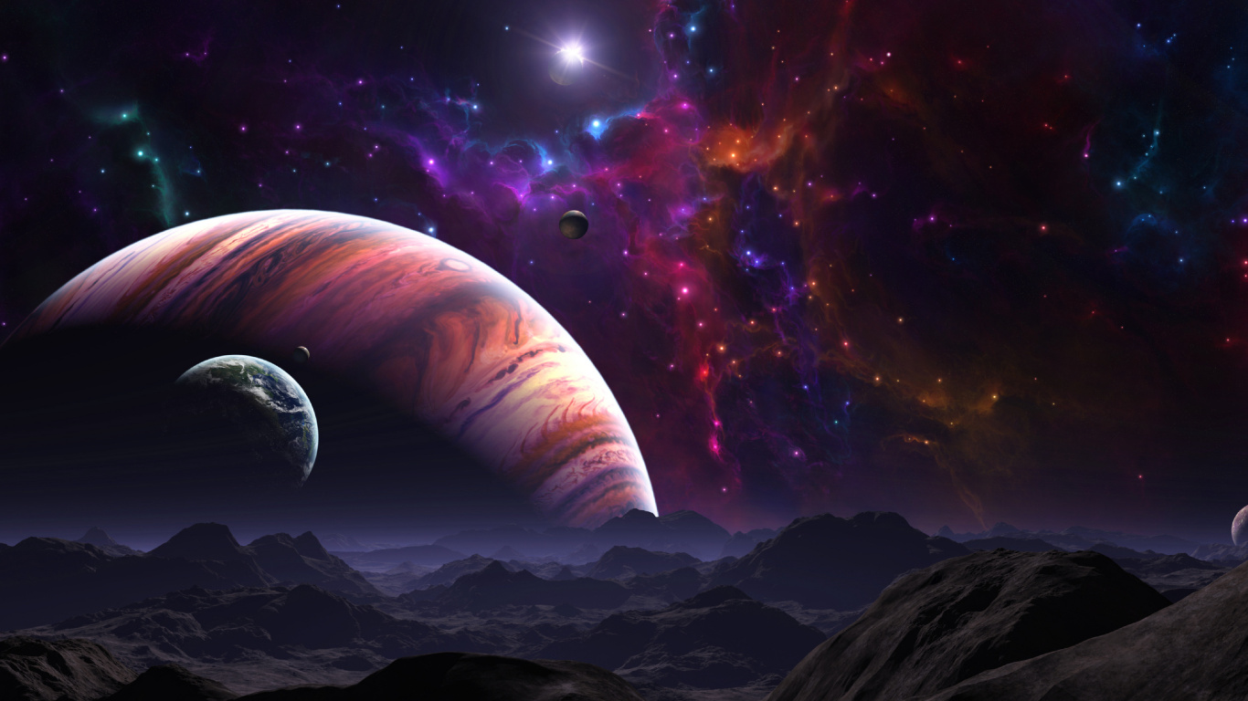 Обои космическое пространство, космос, природа, атмосфера, астрономический объект в разрешении 1366x768