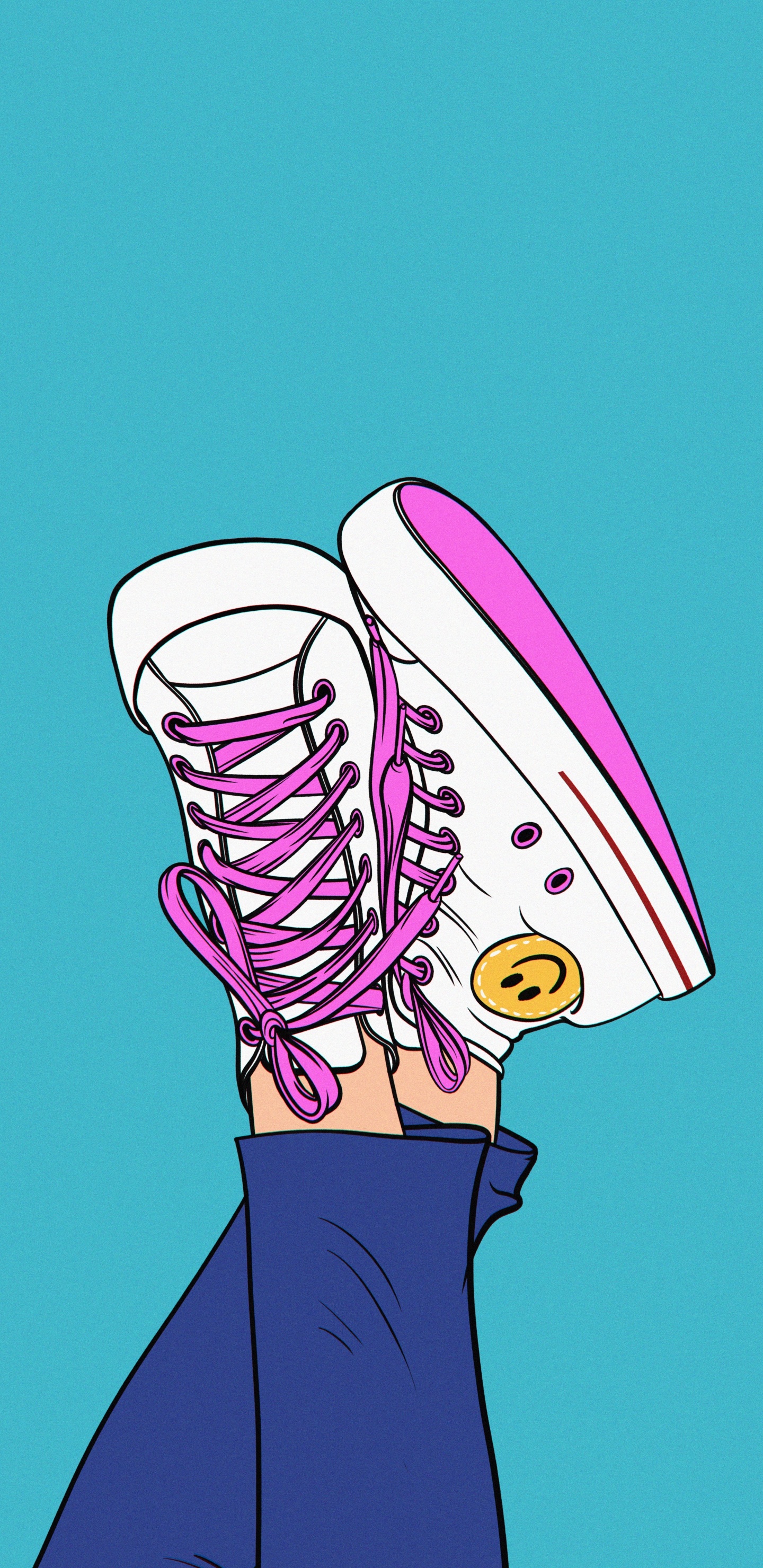 Обои мультфильм, висгун - социальная сеть, палец, головной убор, розовый в разрешении 1440x2960