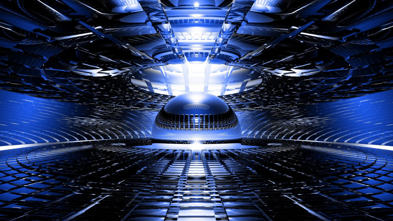 Обои свет, архитектура, симметрия, космос, пространство в разрешении 1366x768