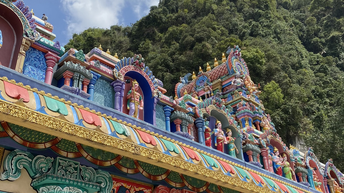 Обои китайская архитектура, туризм, синий, архитектура, облако в разрешении 1366x768