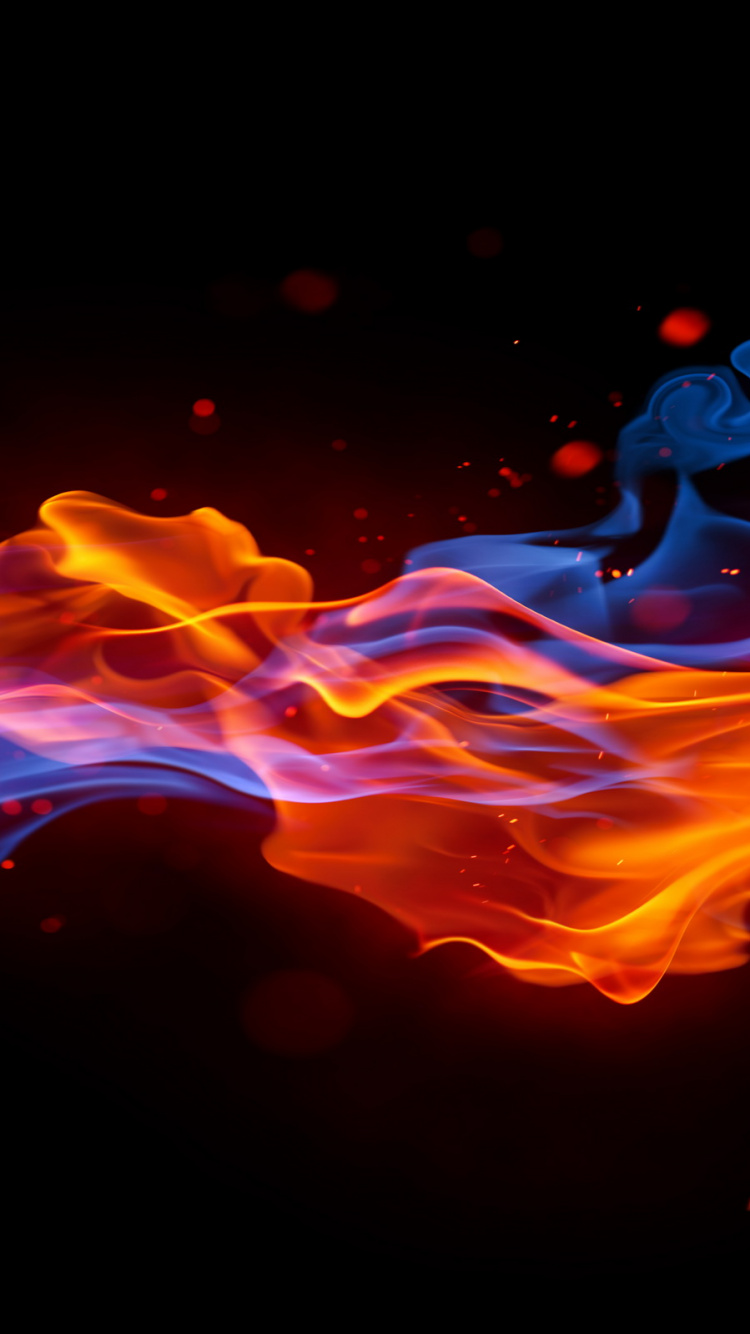 Обои пламя, огонь, космос, пространство, небо в разрешении 750x1334