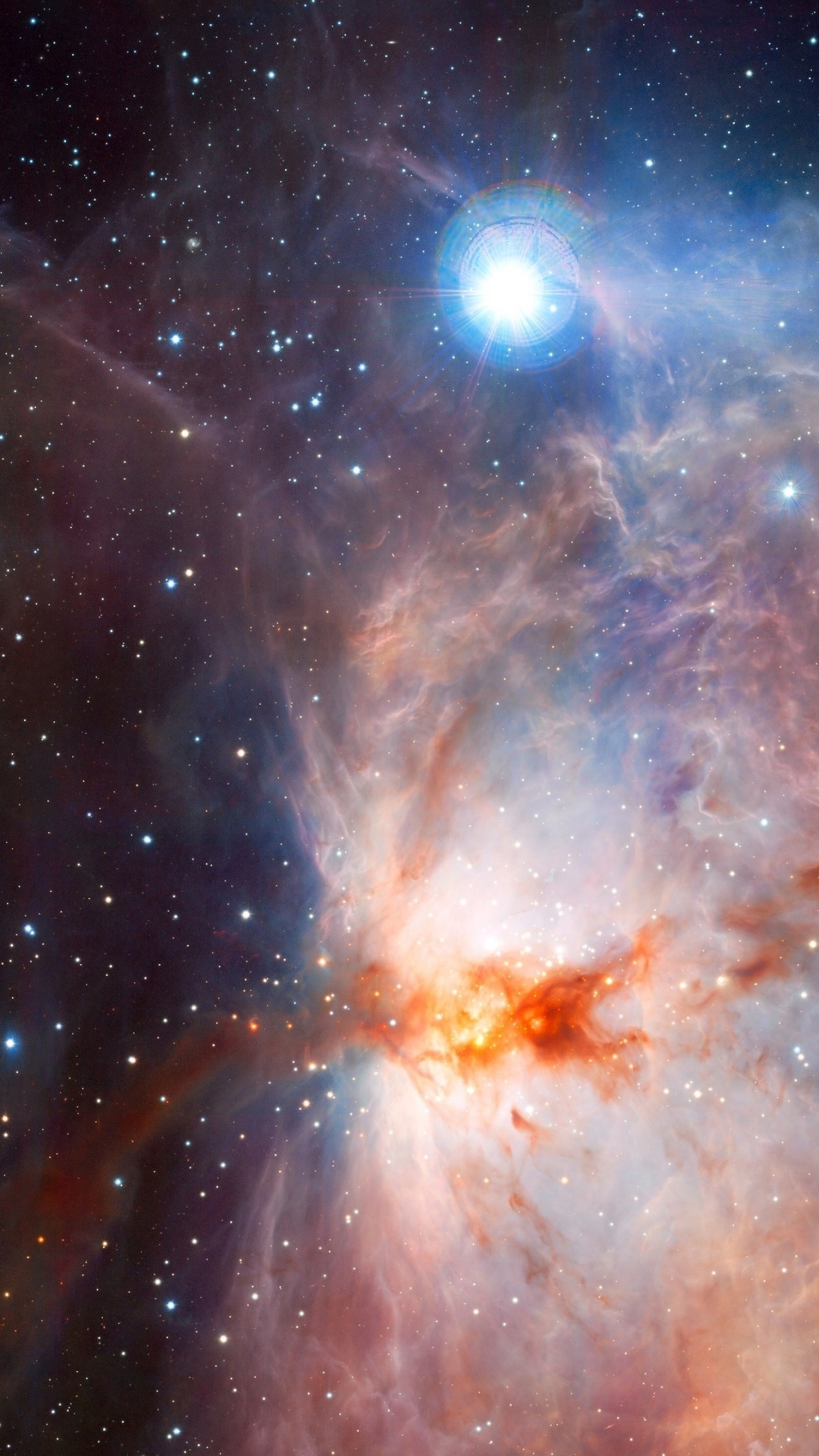 Обои Туманность Ориона, туманность, звезда, Астрономия, астрономический объект в разрешении 1080x1920