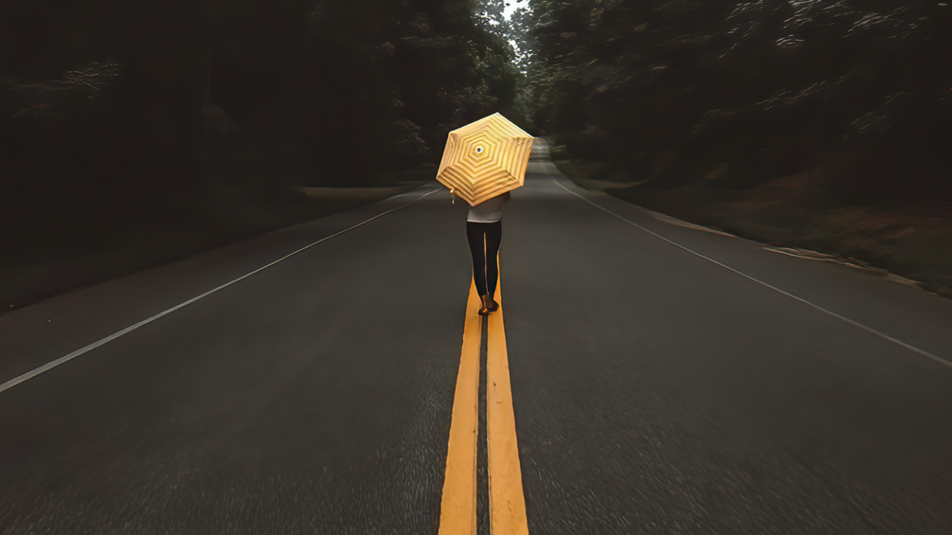 Обои переулок, растение, дорожное покрытие, асфальт, дерево в разрешении 1366x768