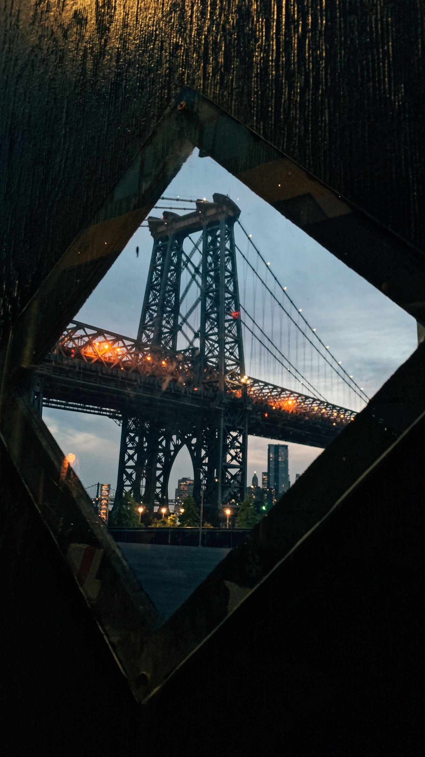 Обои Вильямсбургский Мост, мост, архитектура, вода, железо в разрешении 1440x2560