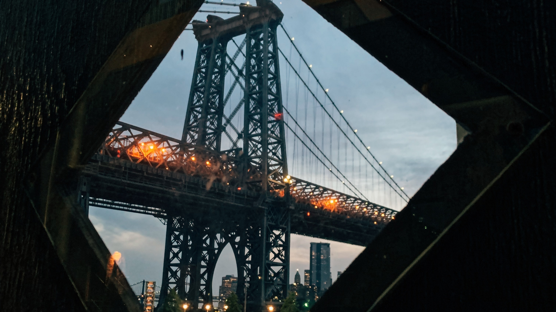 Обои Вильямсбургский Мост, мост, архитектура, вода, железо в разрешении 1920x1080