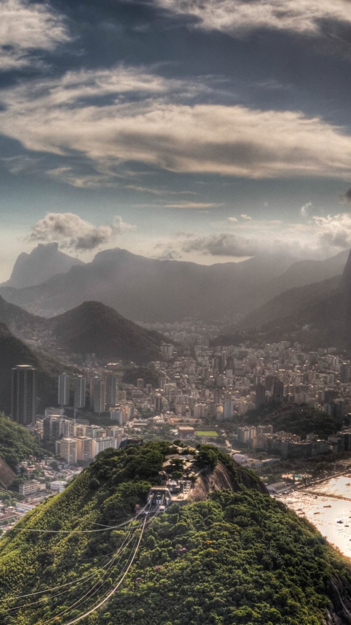 Обои пляж копакабана, горный рельеф, гора, нагорье, горный хребет в разрешении 720x1280