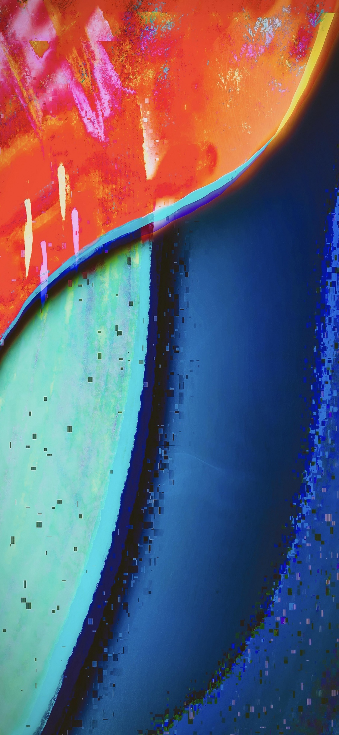 Обои вода, акриловая краска, жидкий, автомобильное освещение, капюшон в разрешении 1125x2436