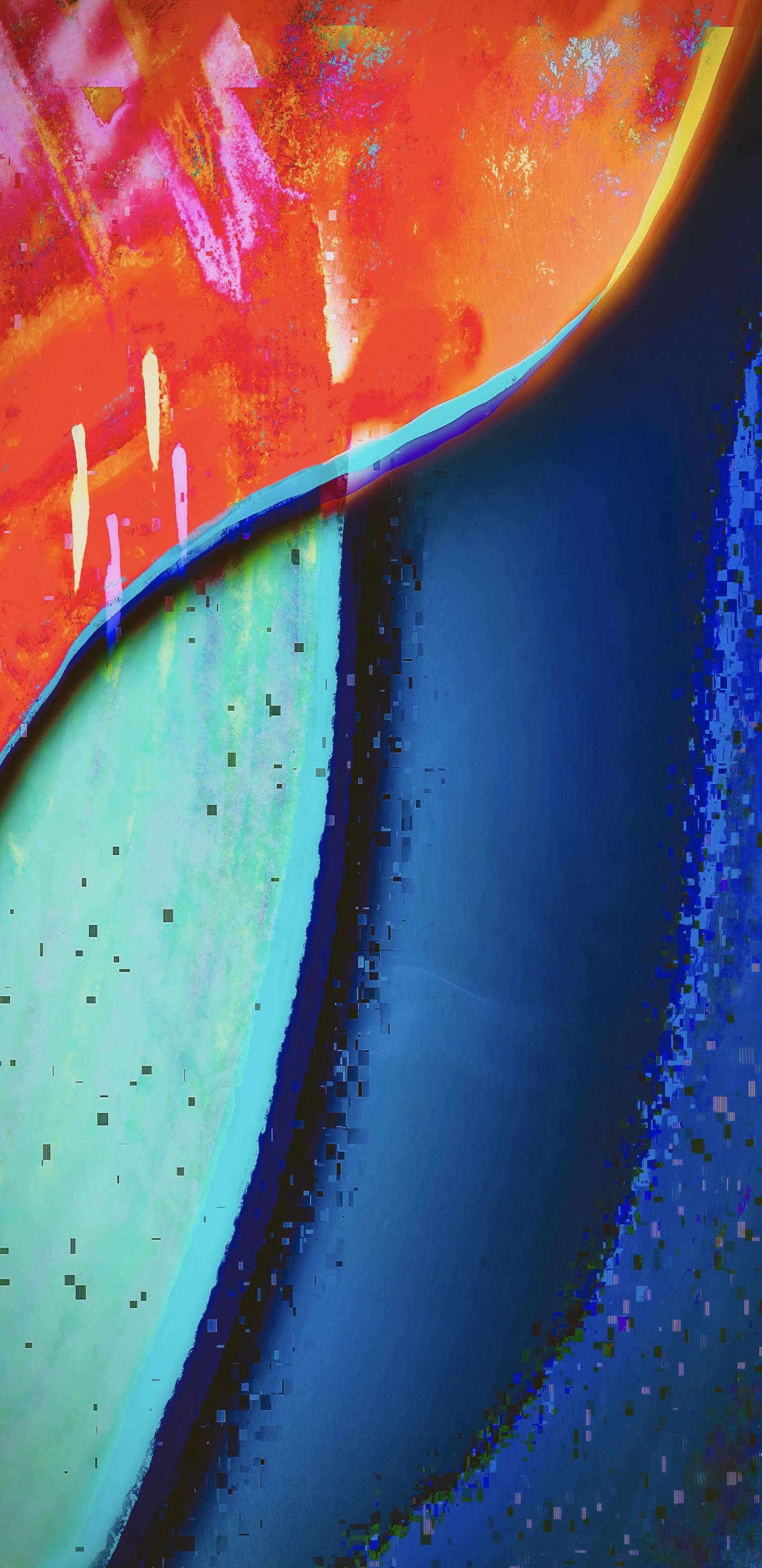 Обои вода, акриловая краска, жидкий, автомобильное освещение, капюшон в разрешении 1440x2960