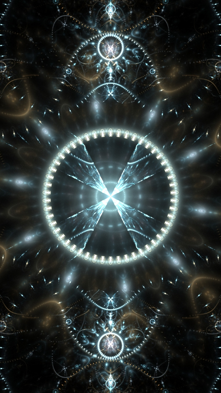 Обои фрактал, фрактальное искусство, вода, узор, дизайн в разрешении 750x1334