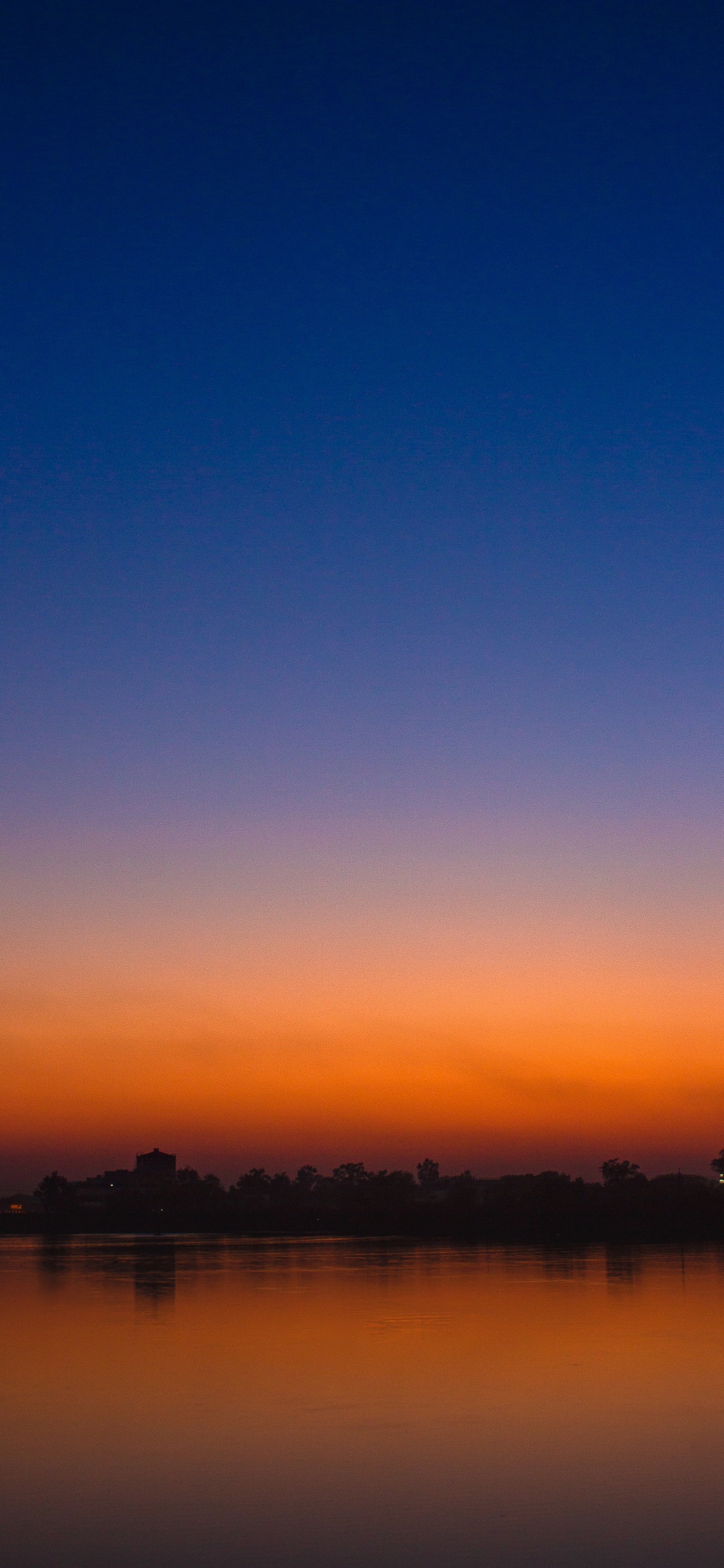 Обои закат, иллюстрация, горизонт, природа, отражение в разрешении 1125x2436