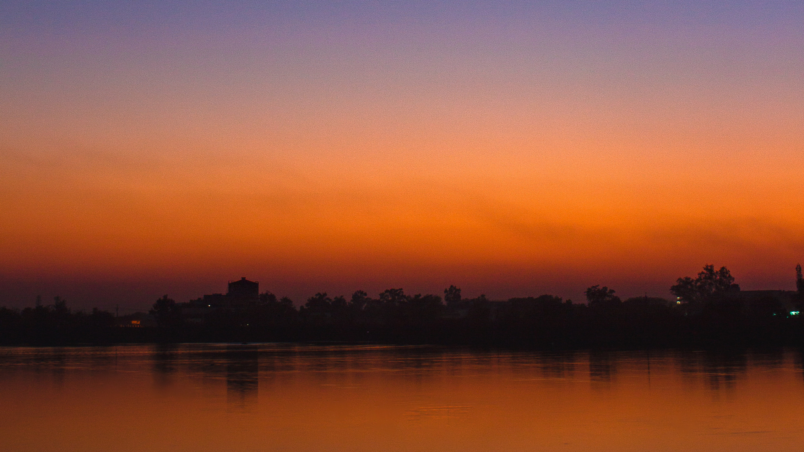 Обои закат, иллюстрация, горизонт, природа, отражение в разрешении 2560x1440