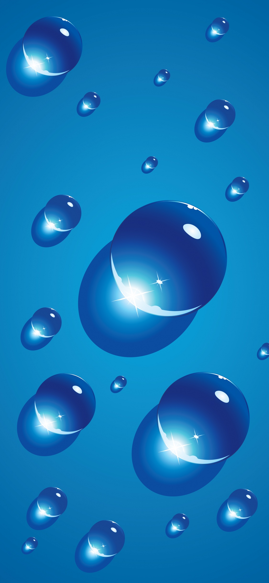 Обои Cool blue iPhone wallpaper with water droplets в разрешении 1125x2436