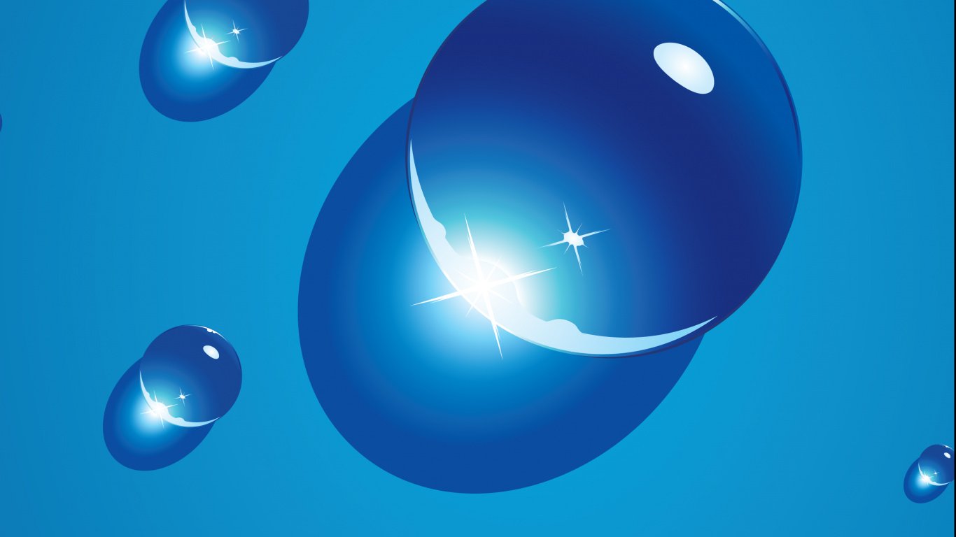 Обои Cool blue iPhone wallpaper with water droplets в разрешении 1366x768