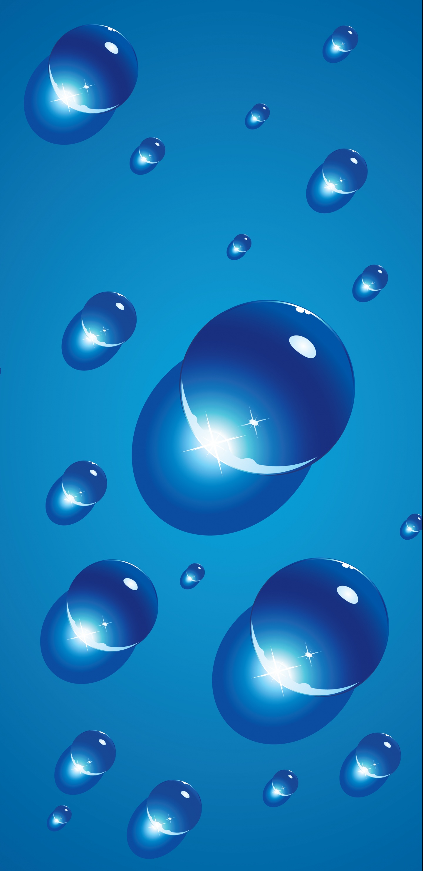 Обои Cool blue iPhone wallpaper with water droplets в разрешении 1440x2960