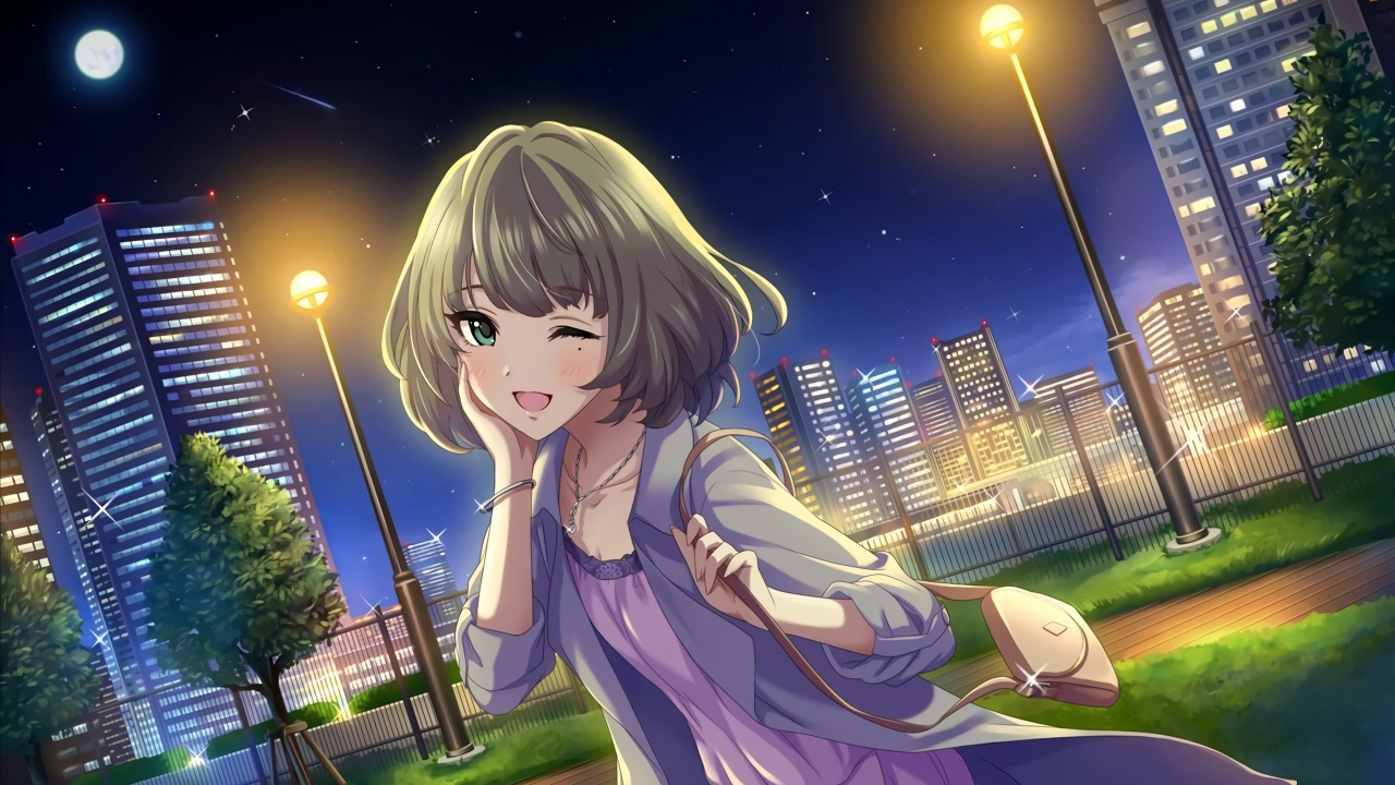 Обои Каэдэ Takagaki, В Idolmaster Золушка Девушки, голос каэде такагаки, растение, мультфильм в разрешении 1280x720