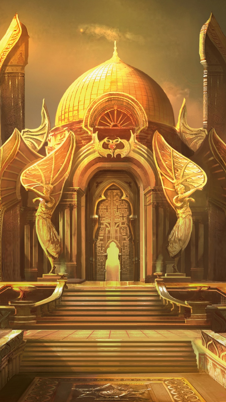 Обои magic the gathering, компьютерная игра, место поклонения, игры, мифология в разрешении 720x1280