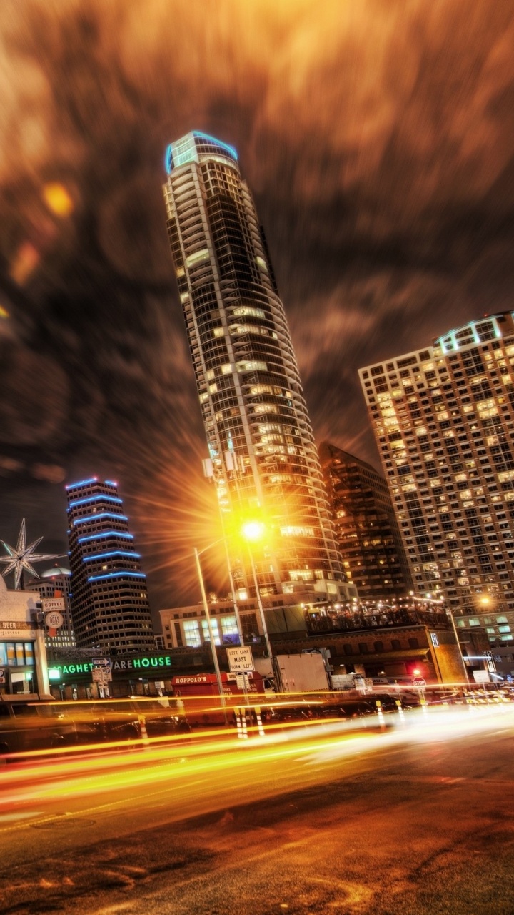 Обои плагин, город, городской район, городской пейзаж, ночь в разрешении 720x1280