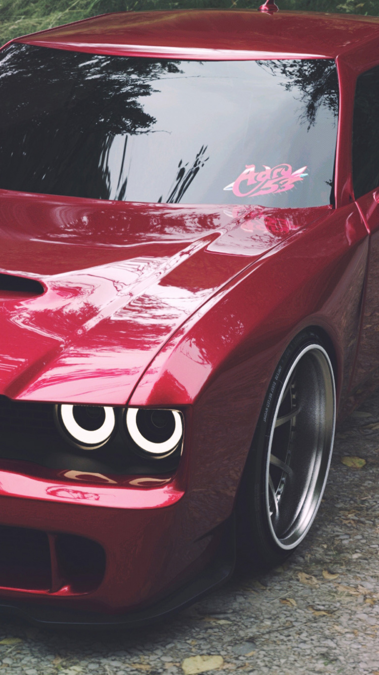 Обои авто, спорткар, dodge, Додж Дарт, капюшон в разрешении 750x1334