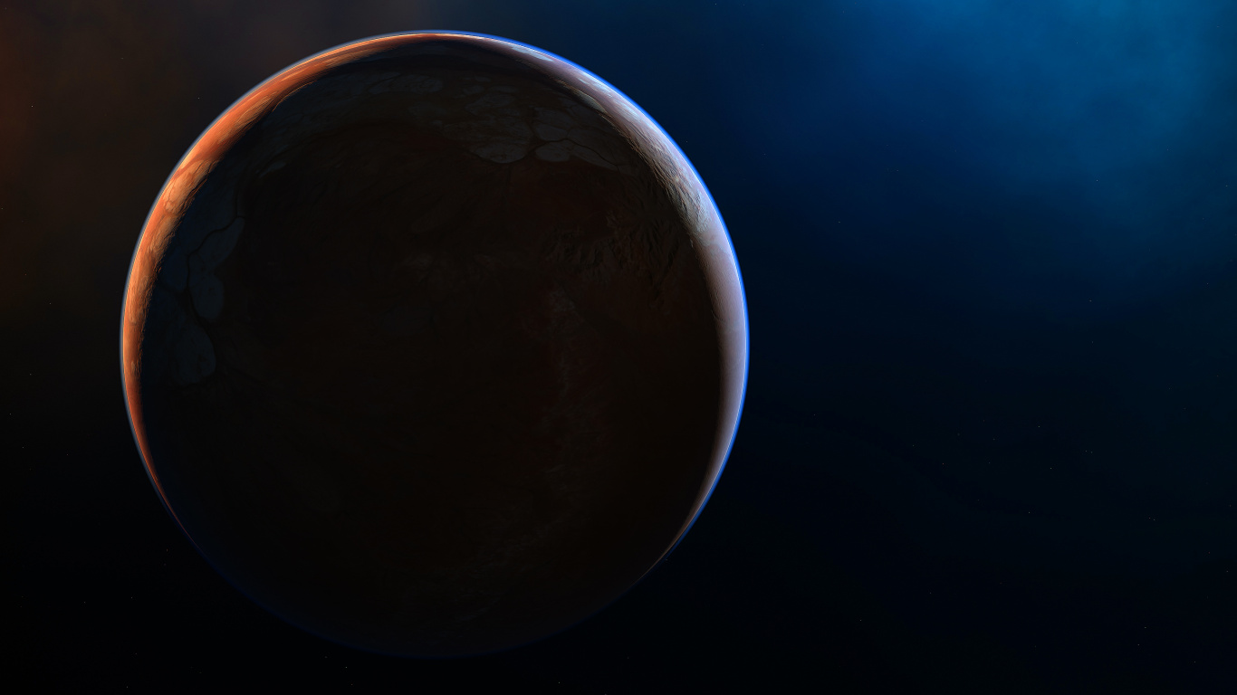 Обои планета, атмосфера, круг, космос, астрономический объект в разрешении 1366x768