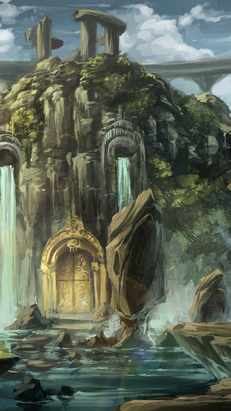 Обои фэнтези, мир фантазий, арт, живопись, мифология в разрешении 750x1334