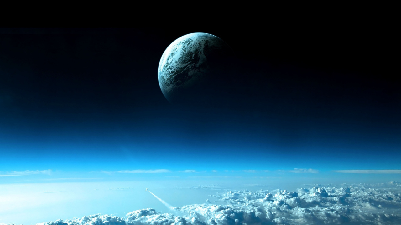 Обои земля, атмосфера, космическое пространство, планета, дневное время в разрешении 1280x720