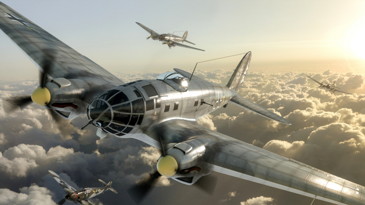Обои Хейнкель 111, Мессершмитт bf 109, мессершмитт, Хейнкель, самолеты в разрешении 1280x720