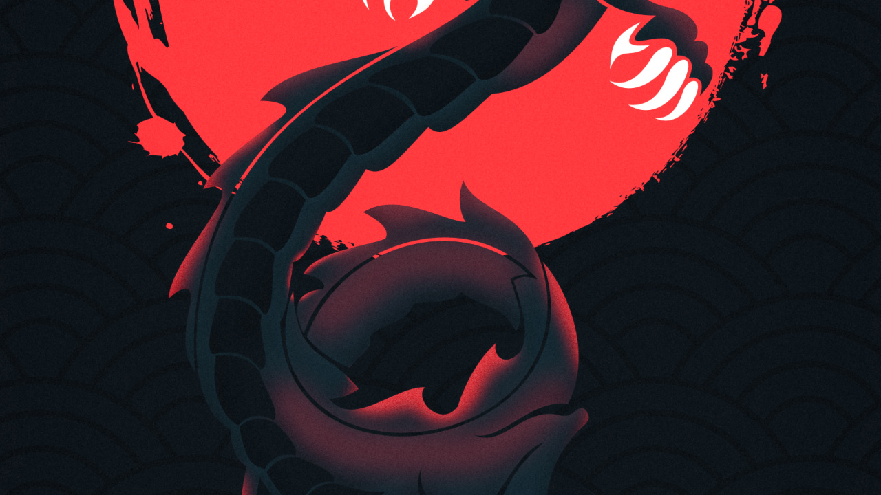 Обои гидра дракон, дракон, цифровое искусство, арт, абстрактное искусство в разрешении 1280x720