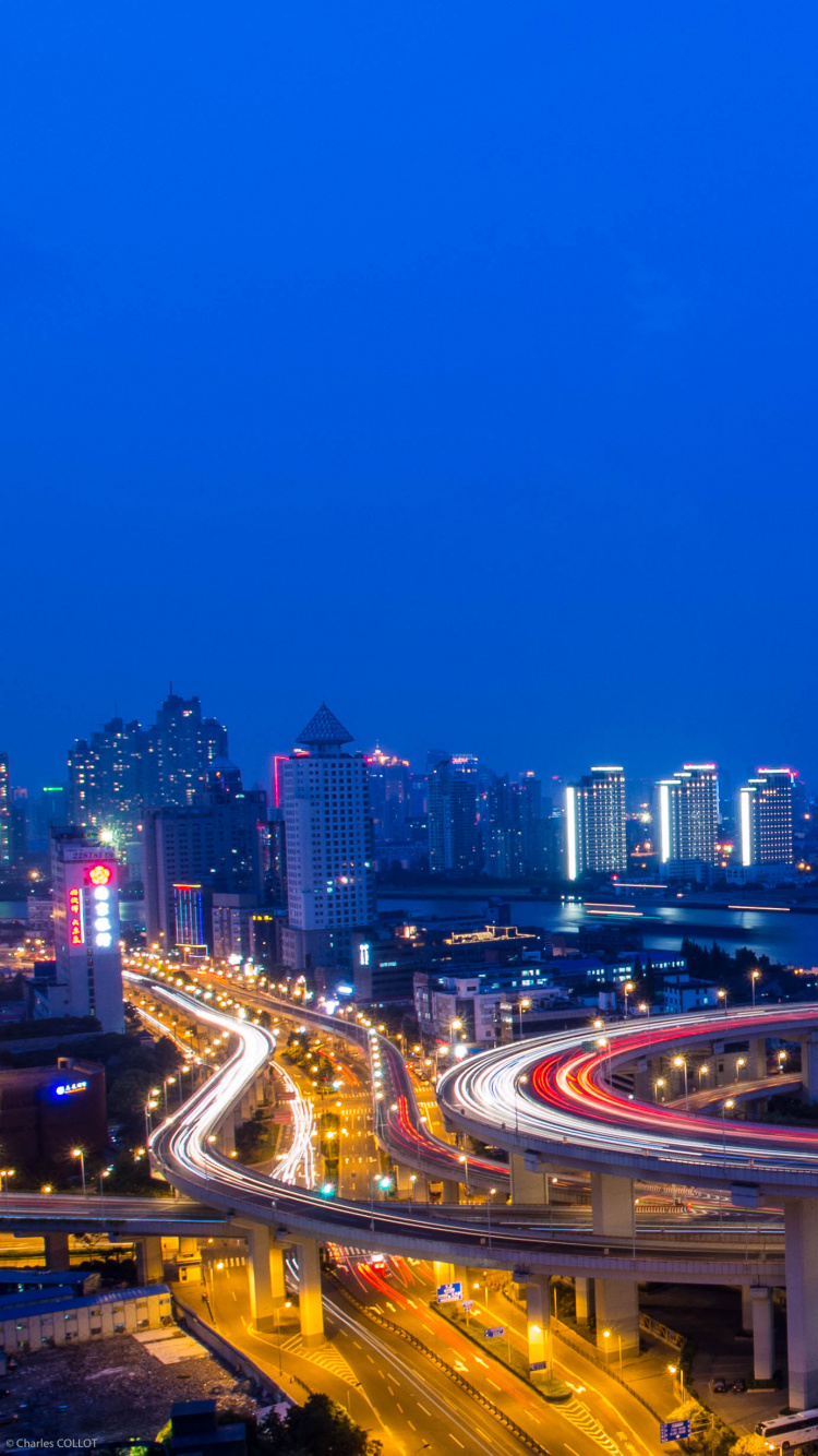 Обои Мост Нанпу, мост, городской пейзаж, синий, городской район в разрешении 750x1334