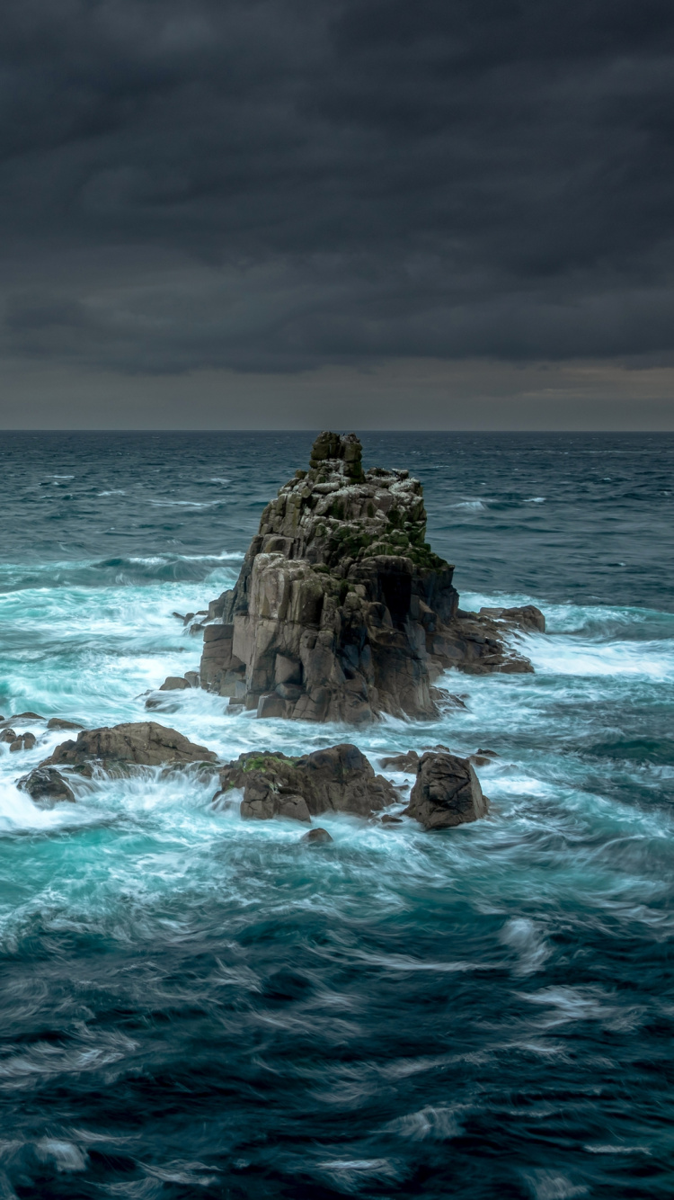 Обои буря, водоем, жидкость, вода, океан в разрешении 750x1334