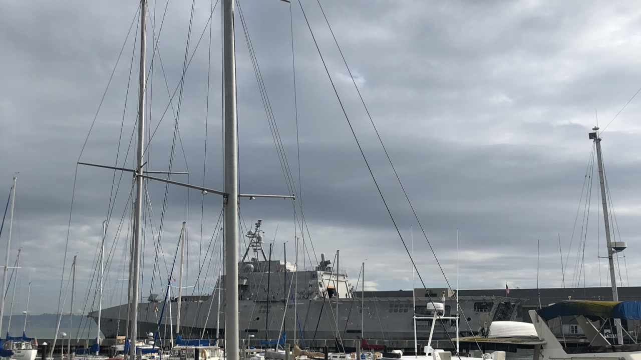 Обои Марина, яхта, мачта, судно, облако в разрешении 1280x720