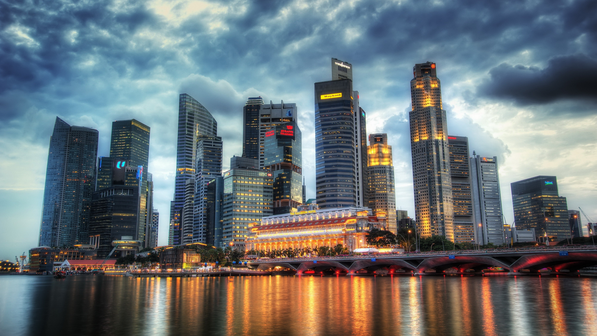 Обои город, городской пейзаж, небоскреб, линия горизонта, городской район в разрешении 1920x1080