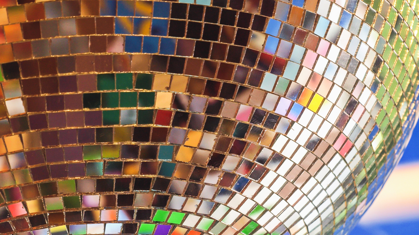 Обои мозаика, арт, мир, дискотека, узор в разрешении 1366x768