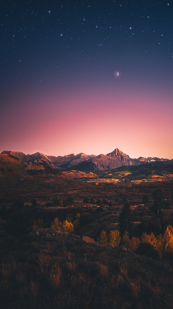 Обои атмосфера, экорегион, природный ландшафт, послесвечение, растение в разрешении 720x1280