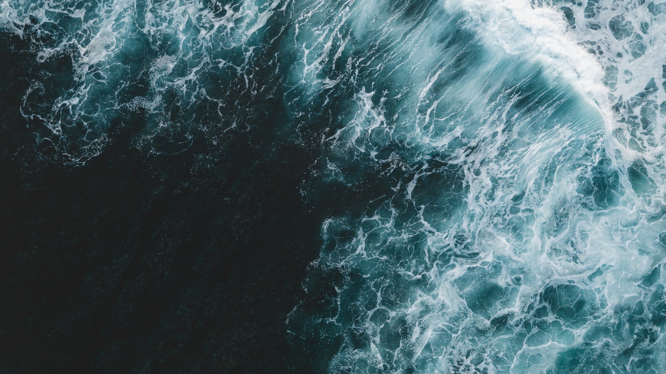 Обои ветровая волна, море, бирюза, волна, кирпич в разрешении 1366x768