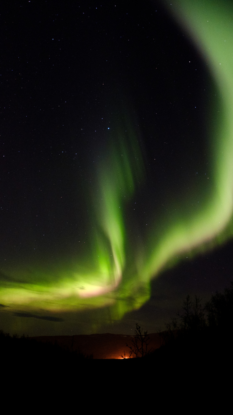 Обои вода, природа, ночное небо, атмосфера, зеленый в разрешении 750x1334