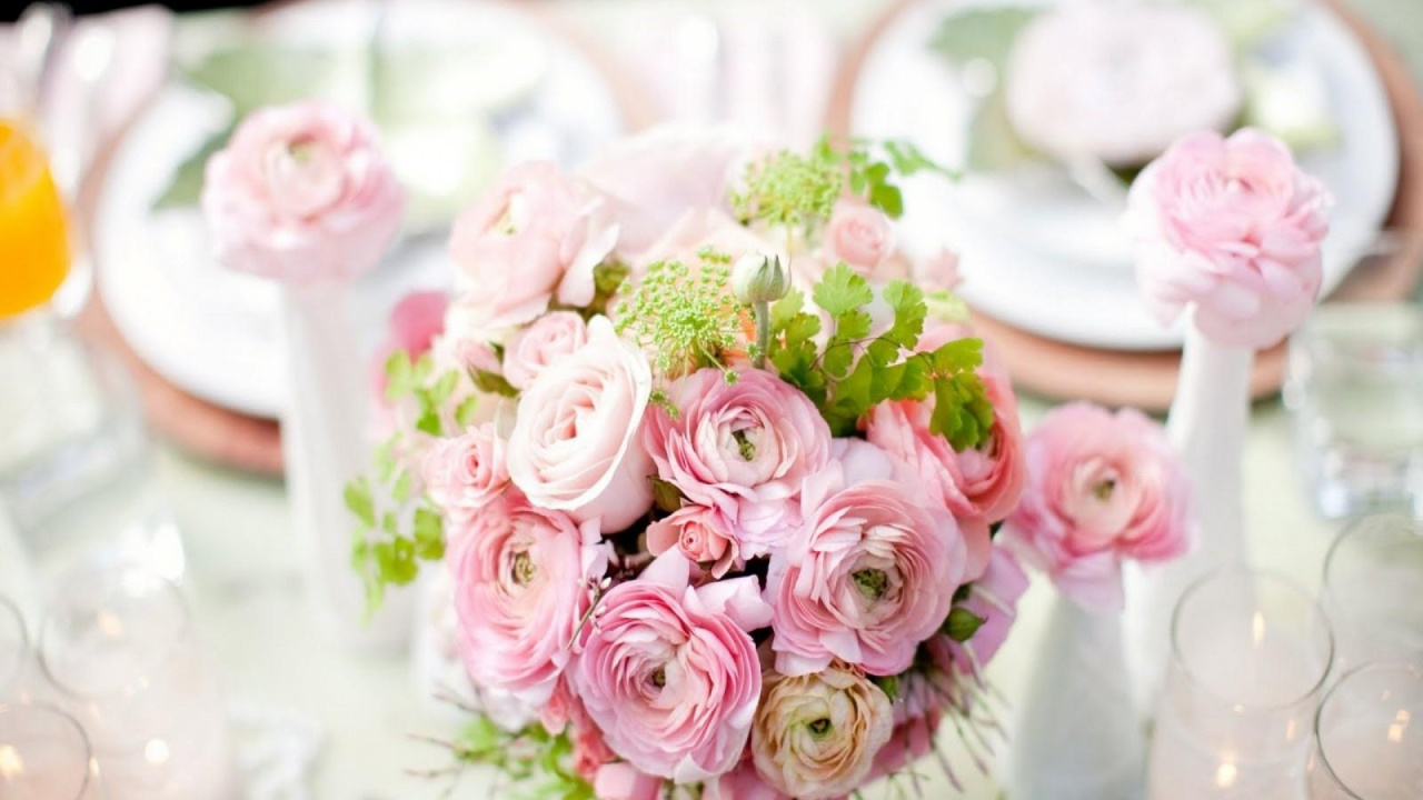 Обои цветочный букет, цветочный дизайн, розовый, флористики, сад роз в разрешении 1280x720